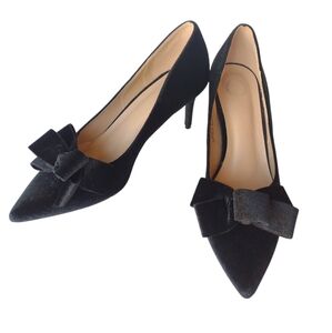 Journee Velvet Pumps w/Bow, Crystol Sz 9.5